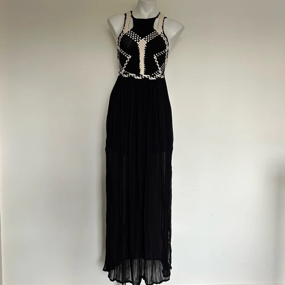 Urban Outfitters Pins & Needles Woven Bodice Maxi Dress, Black 0 XS - Picture 5 of 13